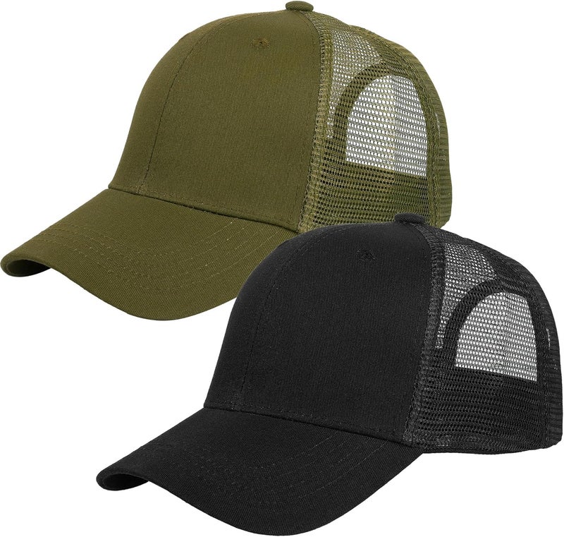 Falari Trucker Hat Baseball Cap Structured Plain Design 6 Panel, Adjustable Size - Image 1